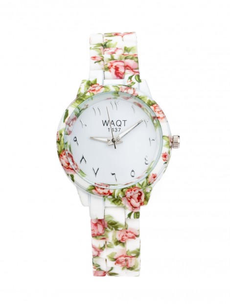 Montre Flower White Silver