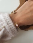 Gold flat bangle bracelet GIULIA