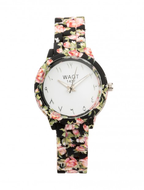 Montre Flower Black Silver